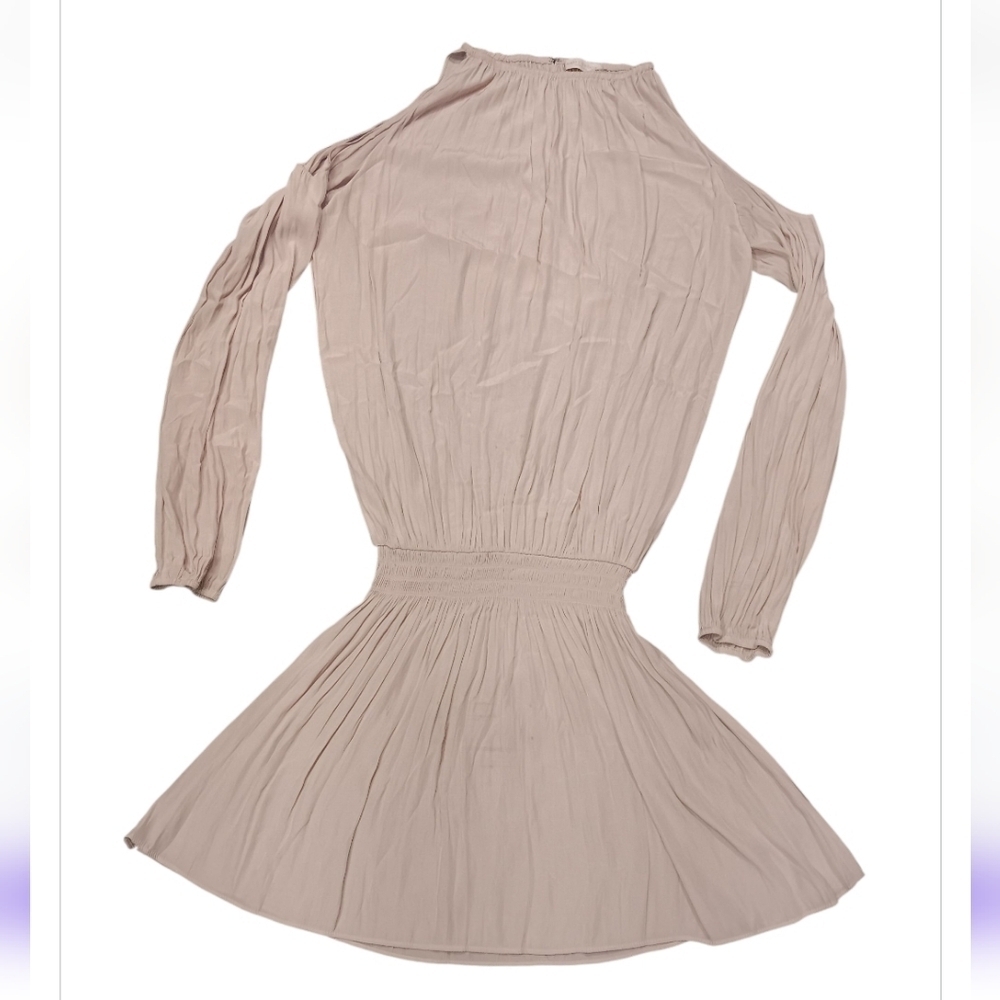 Ramy Brook New York Elegant Beige Off-Shoulder Dress Sz S
